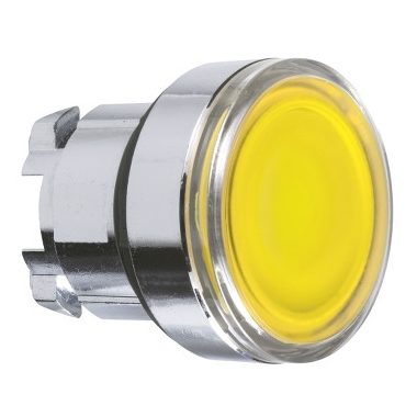 SCHNEIDER ZB4BW383 Harmony fém világító nyomógomb fej, Ø22, visszatérő, beépített LED-hez, sárga