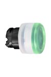 SCHNEIDER ZB4BW5337 Harmony fém világító nyomógomb fej, Ø22, visszatérő, védősapkás, beépített LED-hez, zöld, fekete perem