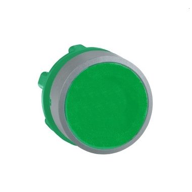 SCHNEIDER ZB5AA3C0 Harmony műanyag nyomógomb fej, Ø22, visszatérő, zöld, szürke perem