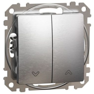 SCHNEIDER SDD170104 ÚJ SEDNA Redőnykapcsoló, rugós bekötés, 10AX, szálcsiszolt ezüst