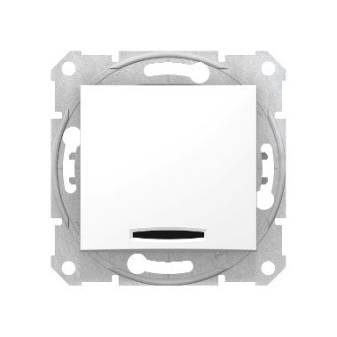 SCHNEIDER SDN1600121 SEDNA Single-pole clamp with blue indicator light, spring-cage connection, 10A, white