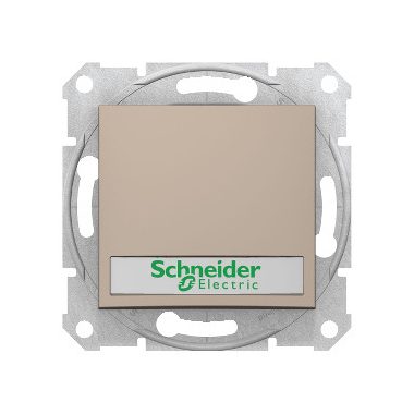 SCHNEIDER SDN1600368 SEDNA Single-pole presser with blue indicator light, label holder, spring-cage connection, 10A, titanium