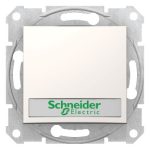   SCHNEIDER SDN1700423 SEDNA Single-pole presser with blue indicator light, label holder, spring-loaded connection, 10A, cream