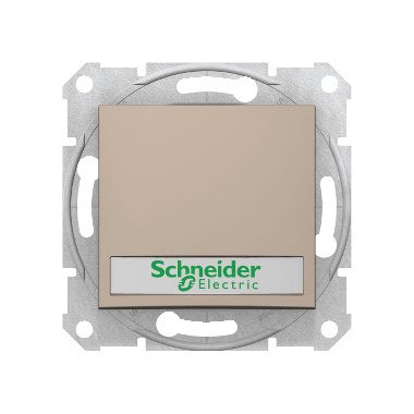 SCHNEIDER SDN1700468 SEDNA Single-pole presser with blue indicator light, label holder, spring-cage connection, 10A, titanium