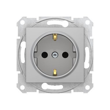 SCHNEIDER SDN3000160 SEDNA 2P + F socket with child protection, screw connection, 16A, aluminum