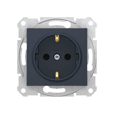 SCHNEIDER SDN3000170 SEDNA 2P + F socket with child protection, screw connection, 16A, graphite
