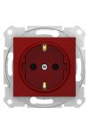 SCHNEIDER SDN3000341 SEDNA 2P + F socket with child protection, screw connection, unlocked, 16A, red