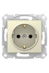 SCHNEIDER SDN3001747 SEDNA 2P + F socket with child protection, spring-loaded connection, beige