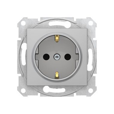 SCHNEIDER SDN3001760 SEDNA 2P + F socket with child protection, spring-loaded connection, aluminum