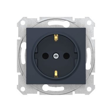 SCHNEIDER SDN3001770 SEDNA 2P + F socket with child protection, spring-loaded connection, graphite