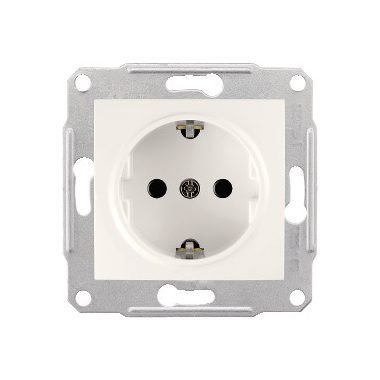 SCHNEIDER SDN3001823 SEDNA 2P + F socket, spring-loaded connection, cream