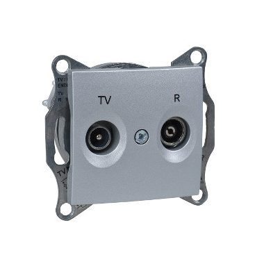 SCHNEIDER SDN3301360 SEDNA TV / R socket, through, 8 dB, aluminum