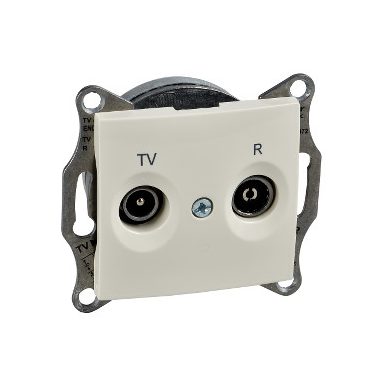 SCHNEIDER SDN3301647 SEDNA TV / R socket, terminal block, 1 dB, beige