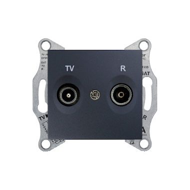 SCHNEIDER SDN3301670 SEDNA TV / R socket, terminal block, 1 dB, graphite