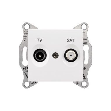 SCHNEIDER SDN3401221 SEDNA TV / SAT socket, through, 8 dB, white