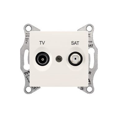 SCHNEIDER SDN3401223 SEDNA TV / SAT socket, through, 8 dB, cream