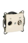 SCHNEIDER SDN3401247 SEDNA TV / SAT socket, through, 8 dB, beige