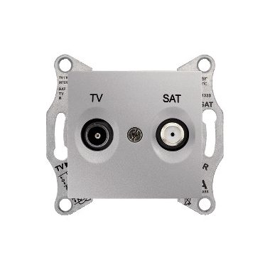 SCHNEIDER SDN3401260 SEDNA TV / SAT socket, through, 8 dB, aluminum