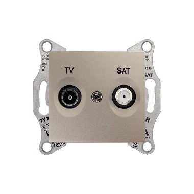 SCHNEIDER SDN3401268 SEDNA TV / SAT socket, through, 8 dB, titanium