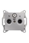 SCHNEIDER SDN3501260 SEDNA TV / R / SAT socket, through, 8 dB, aluminum