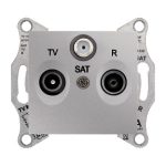   SCHNEIDER SDN3501260 SEDNA TV / R / SAT socket, through, 8 dB, aluminum