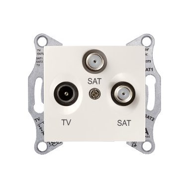 SCHNEIDER SDN3502123 SEDNA TV / SAT / SAT socket, end cap, 1 dB, cream