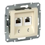 SCHNEIDER SDN4201147 SEDNA 2xRJ11 socket, beige