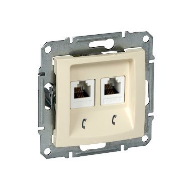 SCHNEIDER SDN4201147 SEDNA 2xRJ11 socket, beige