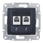 SCHNEIDER SDN4201170 SEDNA 2xRJ11 socket, graphite