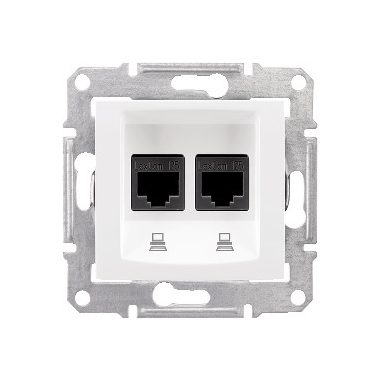 SCHNEIDER SDN4400121 SEDNA 2xRJ45 Cat5e UTP socket, white