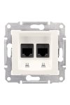 SCHNEIDER SDN4400123 SEDNA 2xRJ45 Cat5e UTP socket, cream