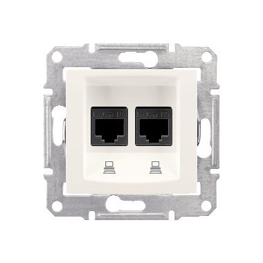 SCHNEIDER SDN4400123 SEDNA 2xRJ45 Cat5e UTP socket, cream