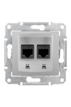 SCHNEIDER SDN4400160 SEDNA 2xRJ45 Cat5e UTP socket, aluminum