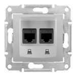 SCHNEIDER SDN4400160 SEDNA 2xRJ45 Cat5e UTP socket, aluminum