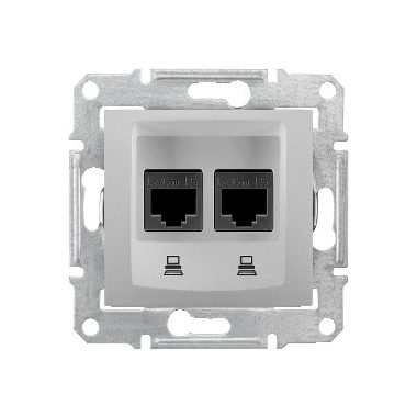 SCHNEIDER SDN4400160 SEDNA 2xRJ45 Cat5e UTP socket, aluminum