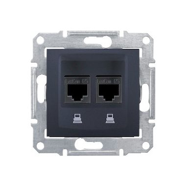 SCHNEIDER SDN4400170 SEDNA 2xRJ45 Cat5e UTP aljzat, grafit