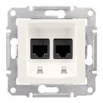 SCHNEIDER SDN4600123 SEDNA 2xRJ45 Cat5e STP socket, cream