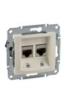 SCHNEIDER SDN4600147 SEDNA 2xRJ45 Cat5e STP socket, beige