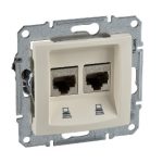 SCHNEIDER SDN4600147 SEDNA 2xRJ45 Cat5e STP socket, beige