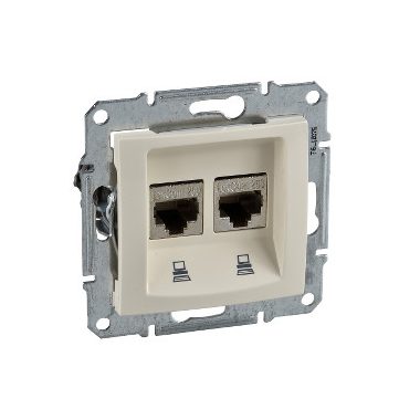 SCHNEIDER SDN4600147 SEDNA 2xRJ45 Cat5e STP socket, beige