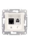 SCHNEIDER SDN5100123 SEDNA RJ11 / RJ45 Cat5e UTP combination socket, cream