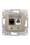 SCHNEIDER SDN5100168 SEDNA RJ11 / RJ45 Cat5e UTP Combined Socket, Titanium