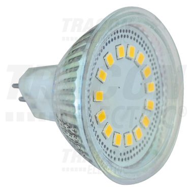 TRACON SMD-MR16-15-CW SMD LED spot fényforrás 12V AC/DC, MR16, 4W, 6400K, 320lm, 15×LED3528, 120°