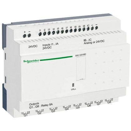 SCHNEIDER SR2D201BD 20 I/O, 2 analóg bemenet, relés, 24VDC