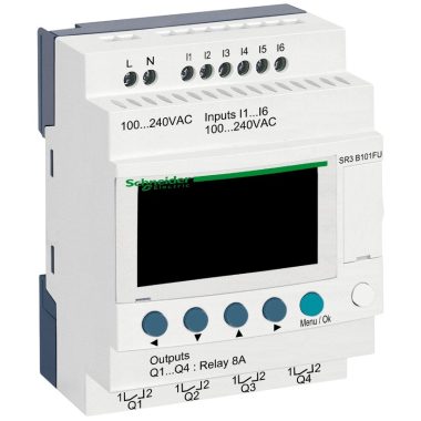 SCHNEIDER SR3B101FU 10 I/O, relés, óra, 230 VAC