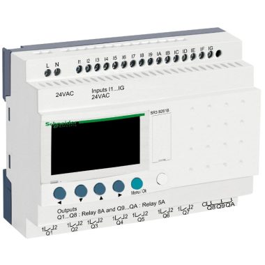 SCHNEIDER SR3B261B 26 I/O, relés, óra, 24 VAC