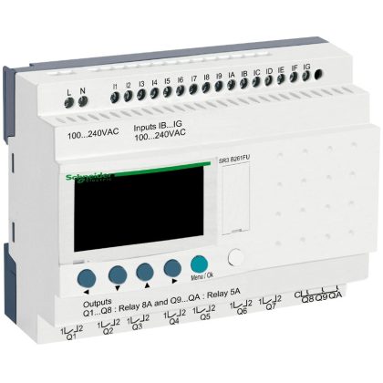 SCHNEIDER SR3B261FU 26 I/O, relés, óra, 230 VAC