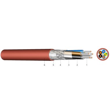 SiFCuSi Szilikon tömlővezeték réz árnyékolással 300/500V 12x1,5 mm2