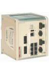 SCHNEIDER TCSESM063F2CU1C ConneXium switch, 6 x TX réz + 2 x FX-MM optika, menedzselhető, lakkozott