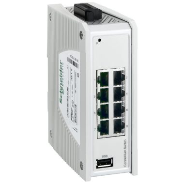 SCHNEIDER TCSESPU083FN0 ConneXium Premium switch, 8 x TX réz, IP40, nem menedzselhető